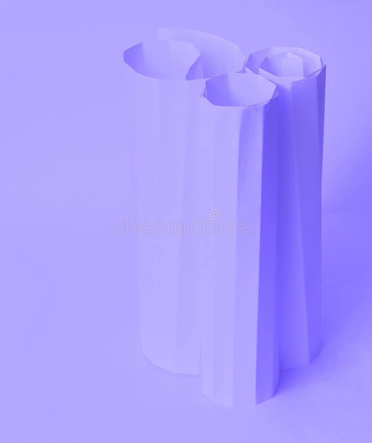 Geometric shapes made of pink corrugated cardboard. Cardboard color shapes stock images, royalty-free photos and pictures