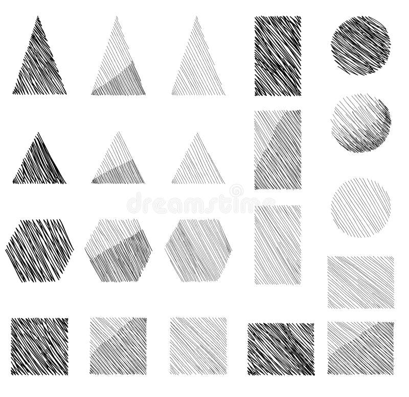 Geometric shapes set stock illustration