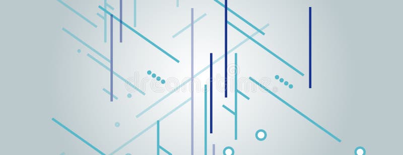 Geometric simple blue dynamic lines. Futuristic graphic design illustration. Banner abstract background stock illustration