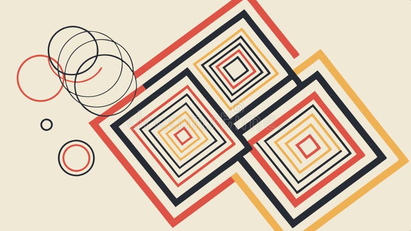 Geometric square pattern, abstract design, and decorative background or textile print vector design Generative AI royalty free illustration