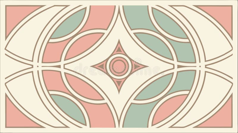 Geometric square pattern with circular intersecting shapes design vector design Generative AI stock illustration
