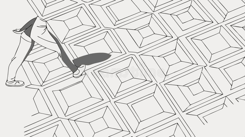 Geometric square pattern, modern and versatile background texture vector design Generative AI royalty free illustration