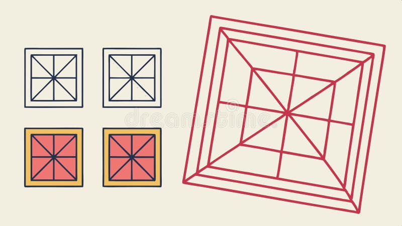 Geometric square pattern vector, abstract tile design, decorative surface art vector design Generative AI stock illustration