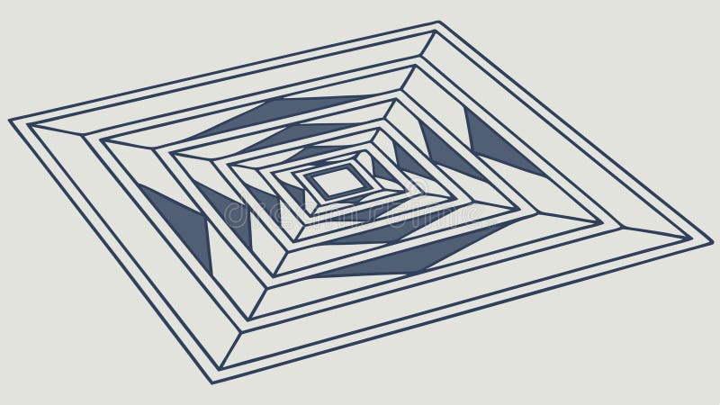 Geometric Square Pyramid Pattern: Abstract Structured Design, vector design Generative AI royalty free illustration