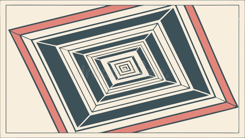 Geometric square spiral, abstract pattern for optical illusion and modern themes vector design Generative AI stock illustration