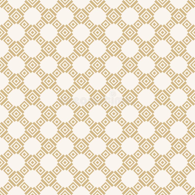 Geometric square texture. Golden vector seamless pattern with rhombuses, squares vector illustration