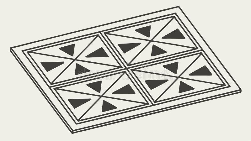 Geometric square tile pattern, abstract modern art floor texture, vector design Generative AI royalty free illustration