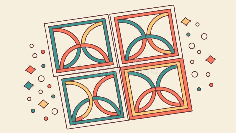 Geometric square tiles pattern, abstract background element, vector design Generative AI vector illustration