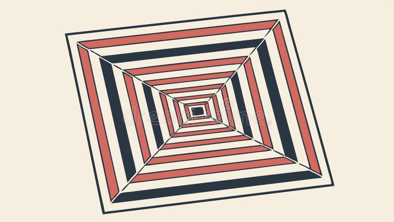 Geometric square tunnel, abstract design for modern and optical illusion themes vector design Generative AI stock illustration