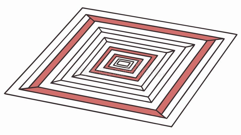 Geometric Square Tunnel Perspective Design, vector design Generative AI stock illustration