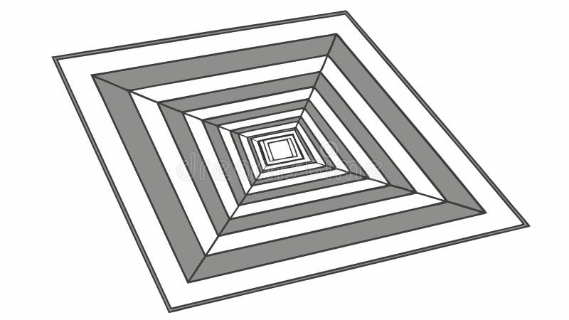 Geometric Square Tunnel Perspective Design, vector design Generative AI stock illustration