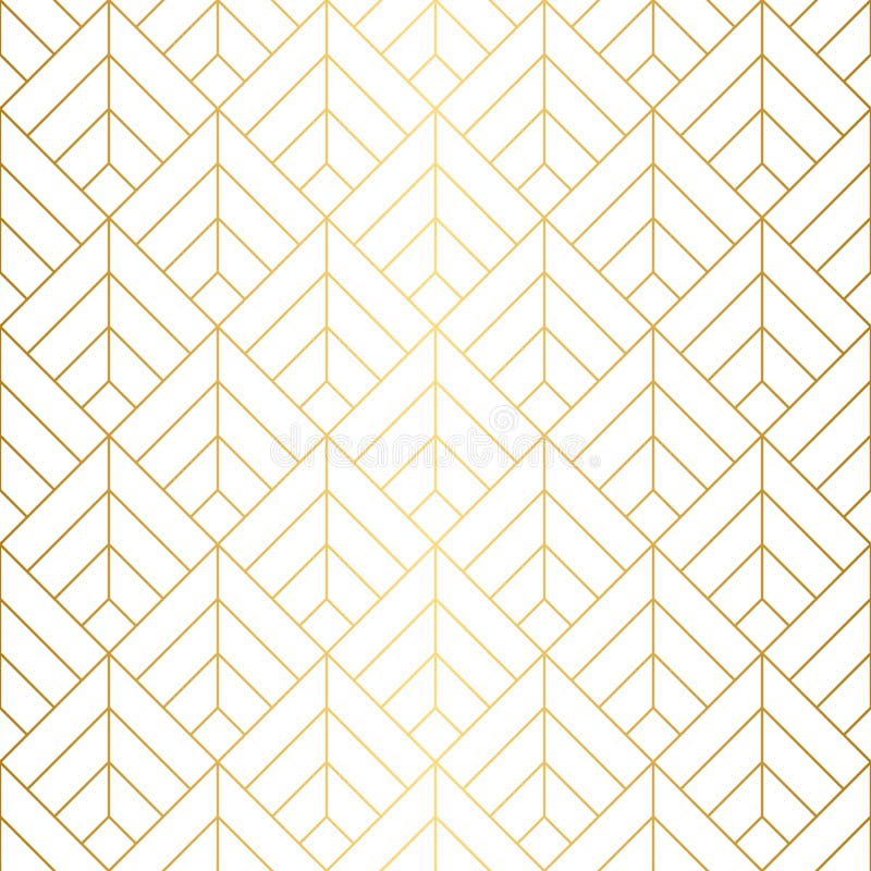 Geometric squares seamless pattern with minimalistic gold lines. royalty free stock photo