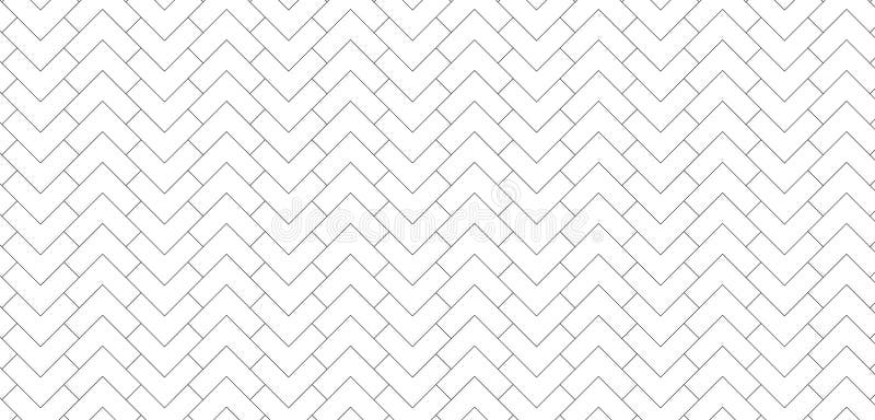 Geometric texture, repeating linear abstract pattern Thin black line vector pattern. Diagonally laid bricks Scandinavian style brick background for kitchen splash back Herringbone pattern