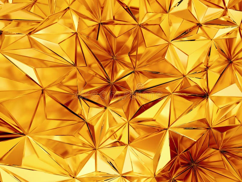 Geometric Three Dimensional Golden Metal Background Stock Illustration -  Illustration of shape, debris: 80266054