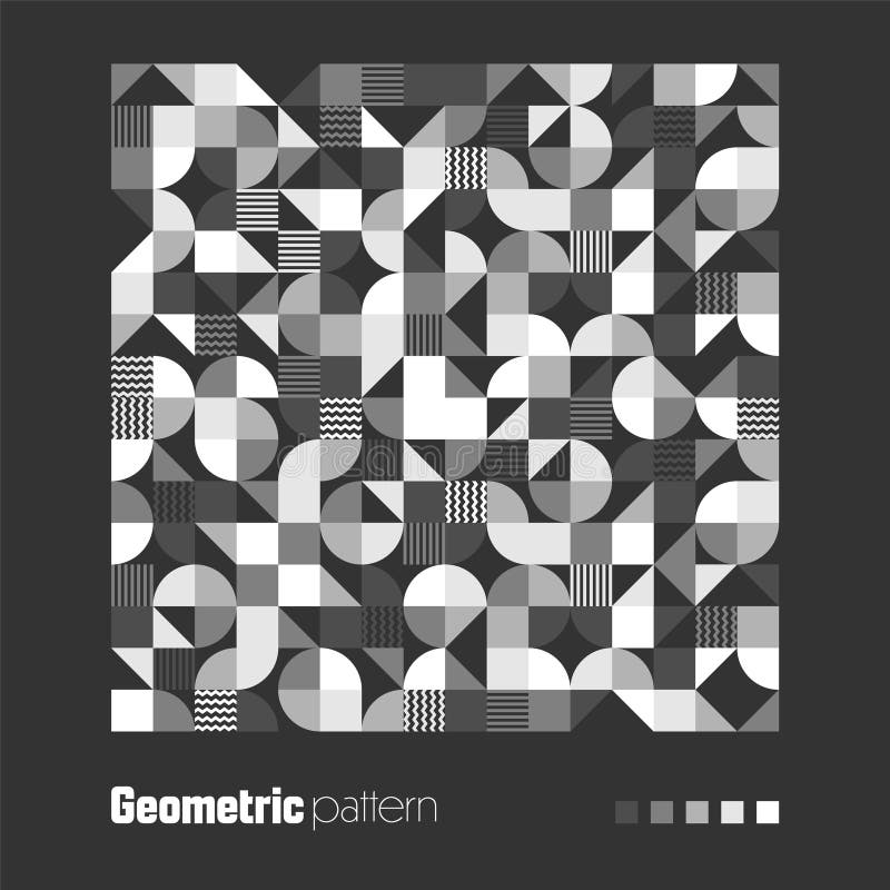Geometric trendy pattern, Bauhaus style. Modern background with simple elements. Retro texture with basic geometric royalty free illustration