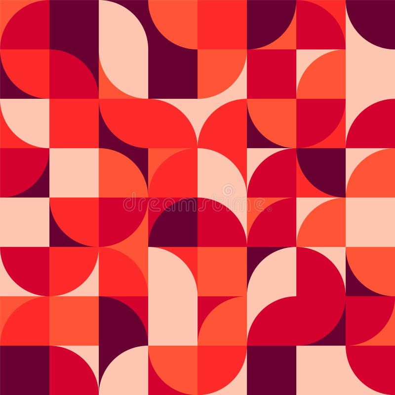 Geometric trendy pattern, Bauhaus style. Modern colorful background with simple elements. Retro texture with basic stock illustration