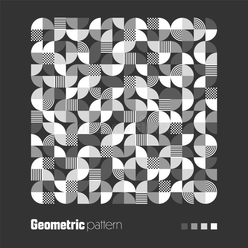 Geometric trendy pattern. Modern background with simple elements. Retro texture with basic geometric shapes. Print vector illustration