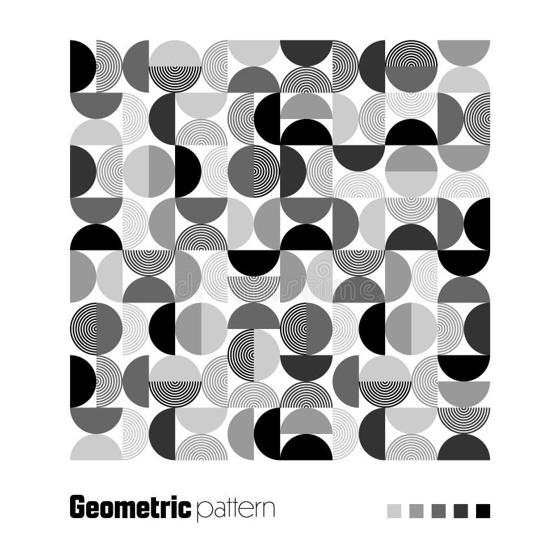 Geometric trendy pattern. Modern background with simple elements. Retro texture with basic geometric shapes. Print stock illustration
