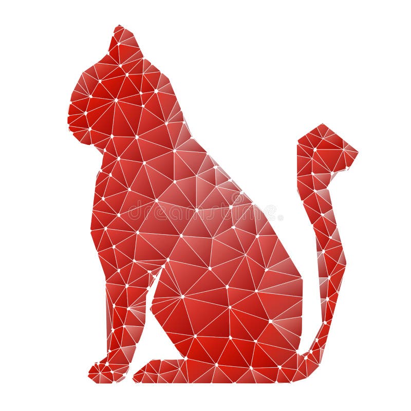 Geometric triangular cat stock vector. Illustration of icon - 147986798