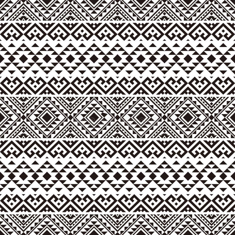 Geometric Tribal Pattern Vector Black White Color Stock Vector ...