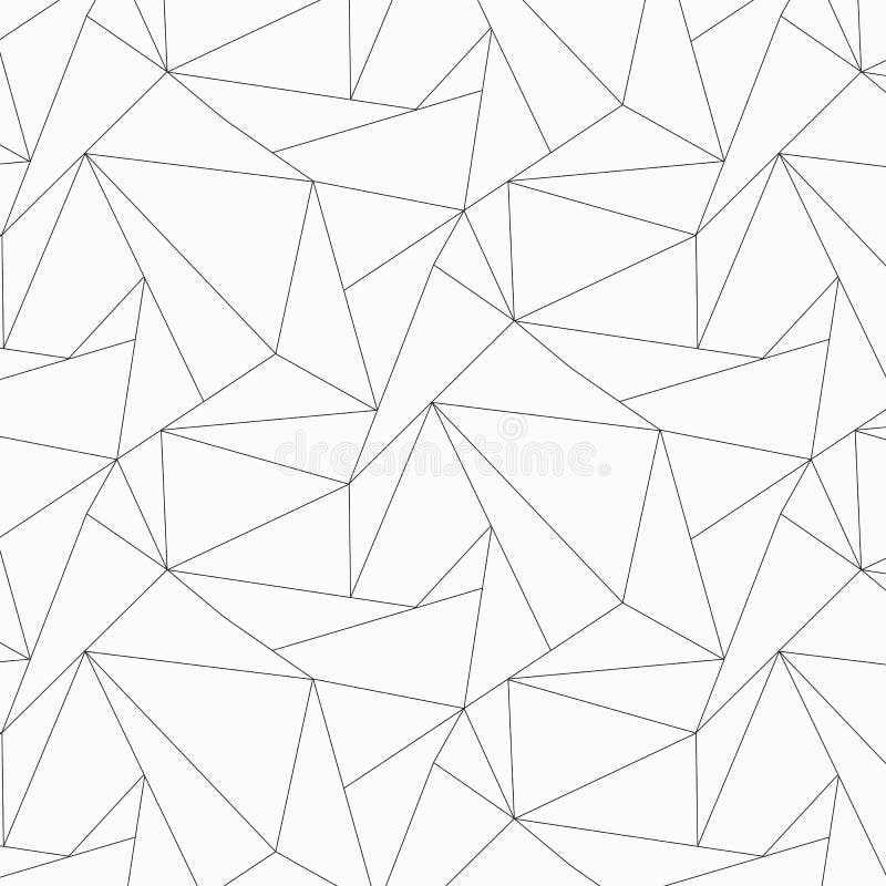 Geometric vector pattern, repeating asymmetry linear triangle shape or polygon triangle. Pattern is clean for fabric, wallpaper royalty free illustration