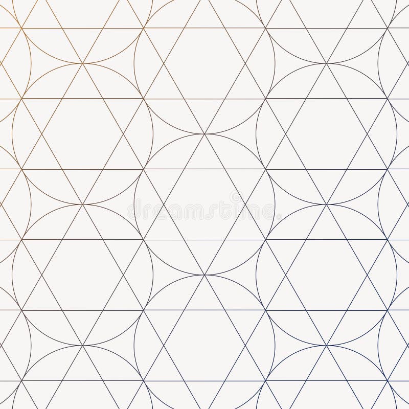 Geometric vector pattern, repeating linear triangle and circle. monochrome stylish clean design for fabric, wallpaper royalty free illustration