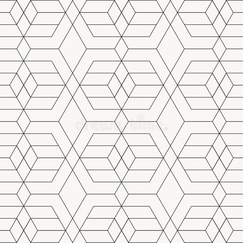 Geometric vector pattern, repeating linear triangle, square diamond shape, arrow shape ,rhombus and nodes. graphic clean design for royalty free illustration