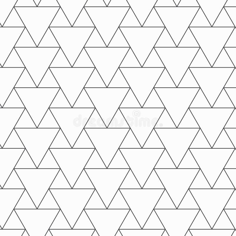 Geometric vector pattern, repeating symmetry linear triangle shape. Pattern is clean for fabric, wallpaper, printing. royalty free illustration