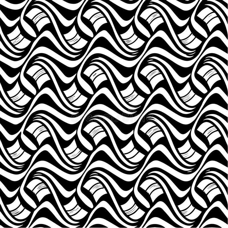 Geometric waves vector seamless pattern background vector illustration