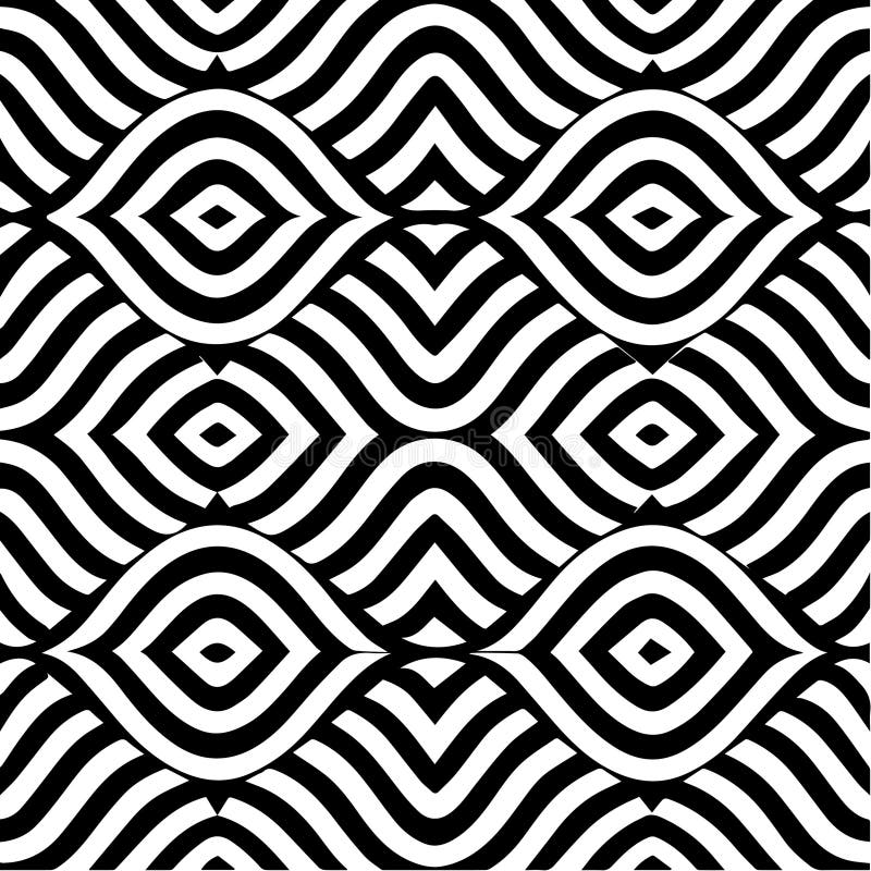 Geometric waves vector seamless pattern background stock illustration
