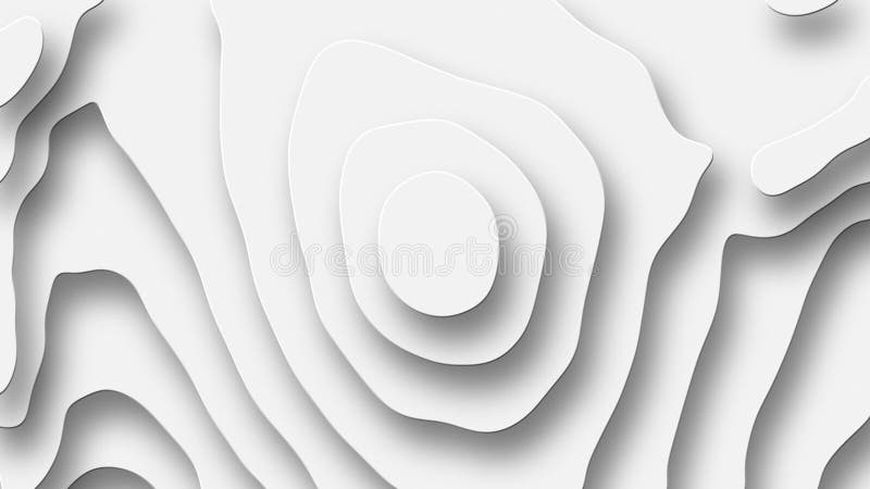 Geometric White Background. Looping Abstract Layered Shape. Graceful