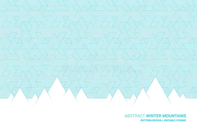 Geometric Winter white Mountains background. Created with a linear triangle line texture for sky on white mountains vector illustration