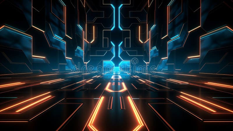Geometrically correct science fiction background royalty free illustration