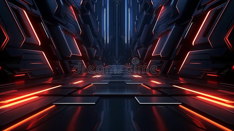 Geometrically correct science fiction background royalty free illustration