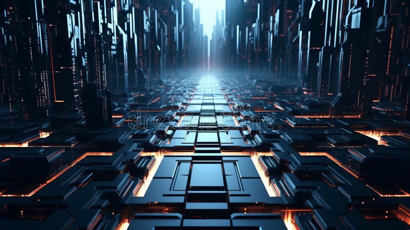 Geometrically correct science fiction background vector illustration