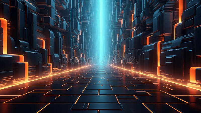 Geometrically correct science fiction background royalty free illustration