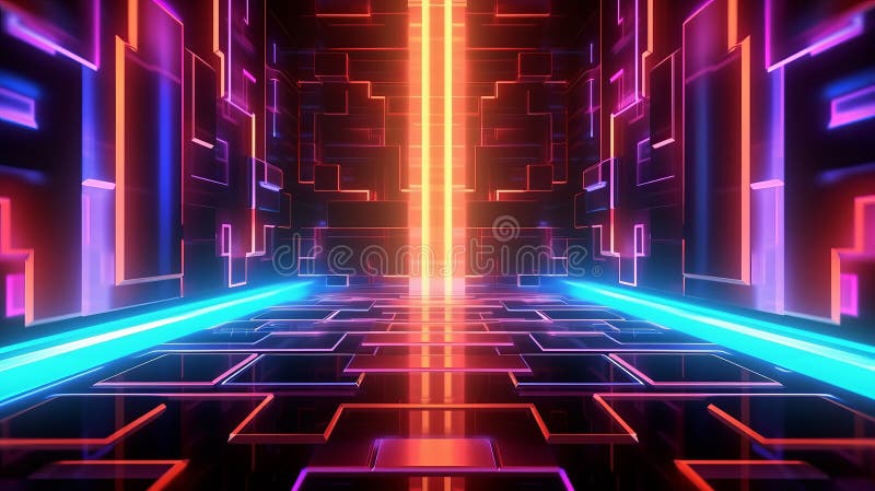 Geometrically correct science fiction background royalty free illustration
