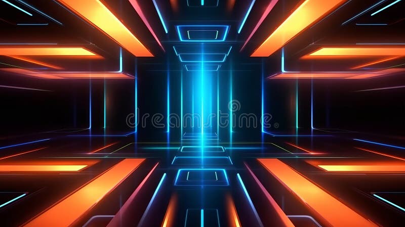 Geometrically correct science fiction background royalty free illustration