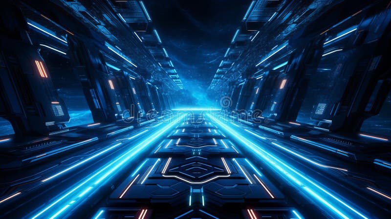 Geometrically correct science fiction background royalty free illustration