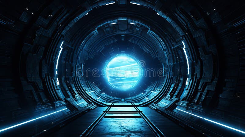 Geometrically correct science fiction background stock illustration