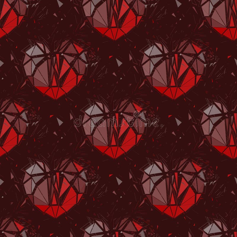 Geometrisch 3d Gebroken hart royalty-vrije illustratie Geometrisch 3d Gebroken hart royalty-vrije illustratie