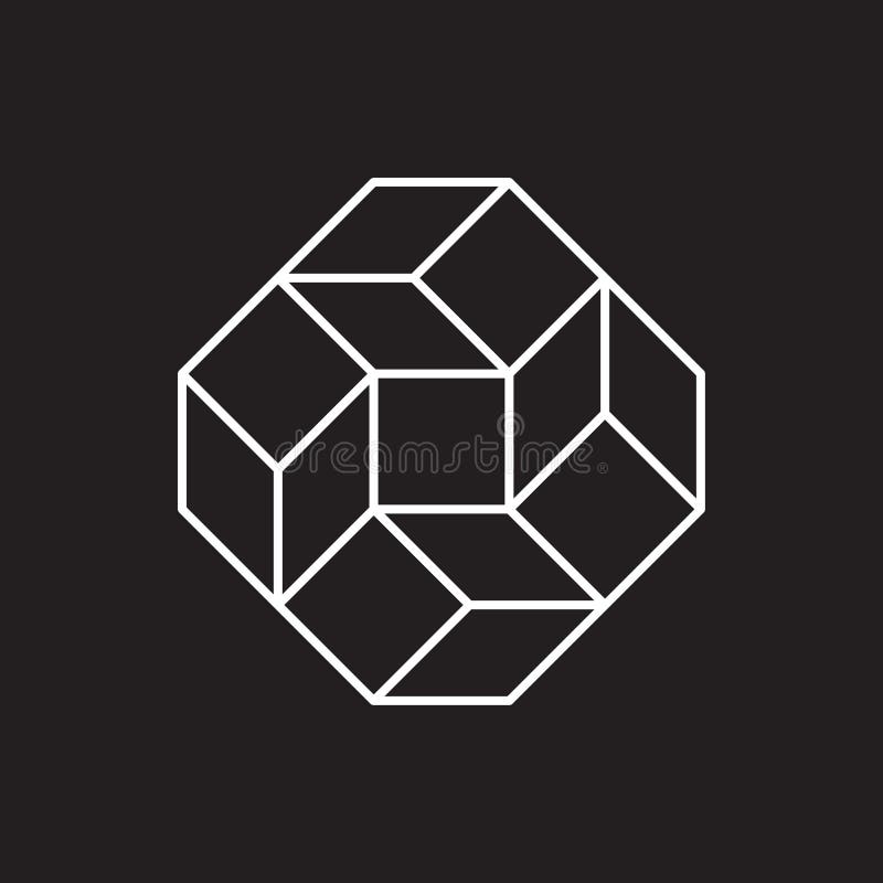 Geometrisch symbool, vierkant, lijnontwerp royalty-vrije illustratie Geometrisch symbool, vierkant, lijnontwerp royalty-vrije illustratie