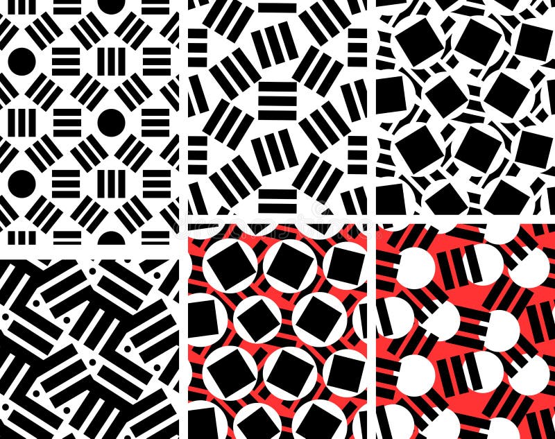 Geometrische abstracte naadloze patroonreeks Lineaire motiefachtergrond royalty-vrije illustratie Geometrische abstracte naadloze patroonreeks Lineaire motiefachtergrond royalty-vrije illustratie