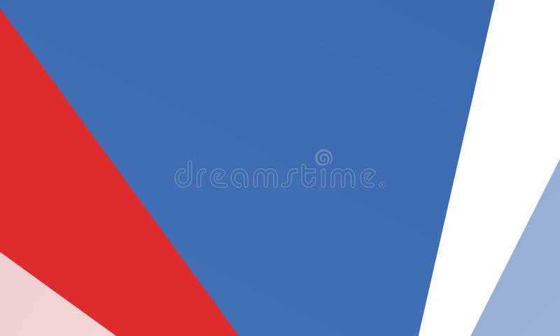 Geometrische achtergrond, een combinatie onregelmatige, gebogen vormen, driehoeken Rode, witte en blauwe kleur van de Amerikaanse royalty-vrije illustratie Geometrische achtergrond, een combinatie onregelmatige, gebogen vormen, driehoeken Rode, witte en blauwe kleur van de Amerikaanse royalty-vrije illustratie