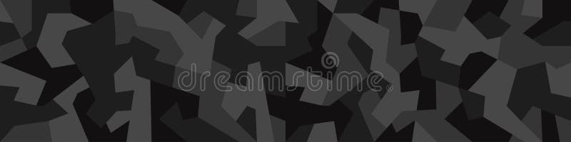 Geometrische camouflage naadloos patroon. abstract moderne camo zwarte moderne militaire textuurachtergrond. vector