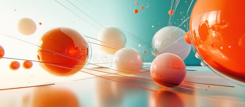 Geometrische Elemente in 3D-Darstellung für Technik- und Teamwork-Konzepte lizenzfreie abbildung