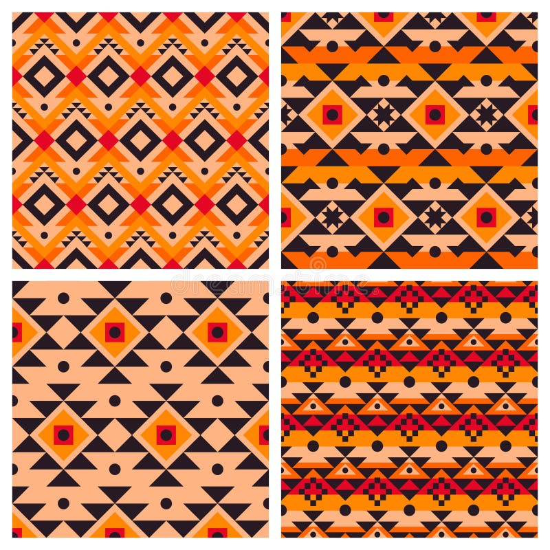 Geometrische etnische Azteekse Mexicaanse naadloze patronen royalty-vrije illustratie Geometrische etnische Azteekse Mexicaanse naadloze patronen royalty-vrije illustratie