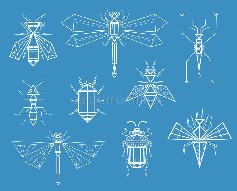 Geometrische Insecten vector illustratie Geometrische Insecten vector illustratie
