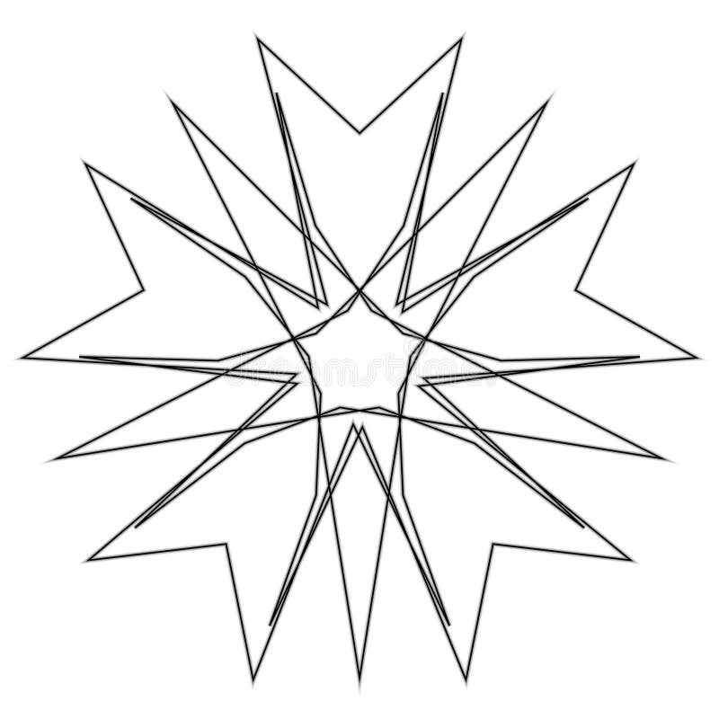 Geometrisches Muster-Icon, Stern, Astrologie, Pentagramm-Set lizenzfreie abbildung