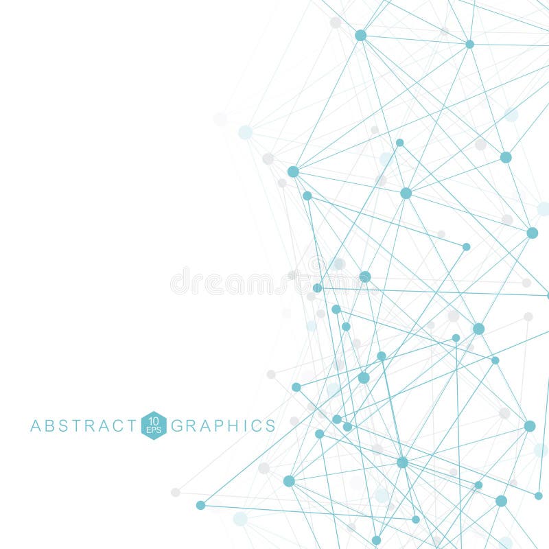 Geometrischer abstrakter Hintergrund mit verbundener Linie und Punkten Strukturmolekül und -kommunikation Große Datensichtbarmach